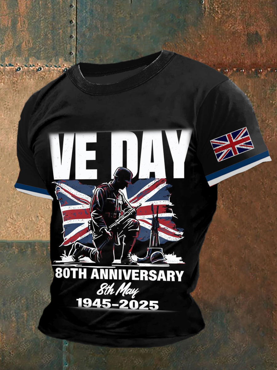 Ve Day Printed Vintage Fashion Loose Short Sleeve T-Shirt