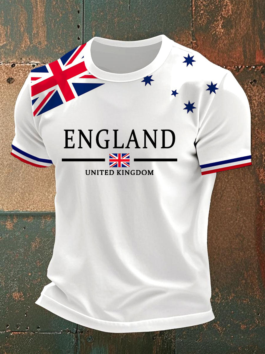 Men's Union Jack Printed Casual T-Shirt