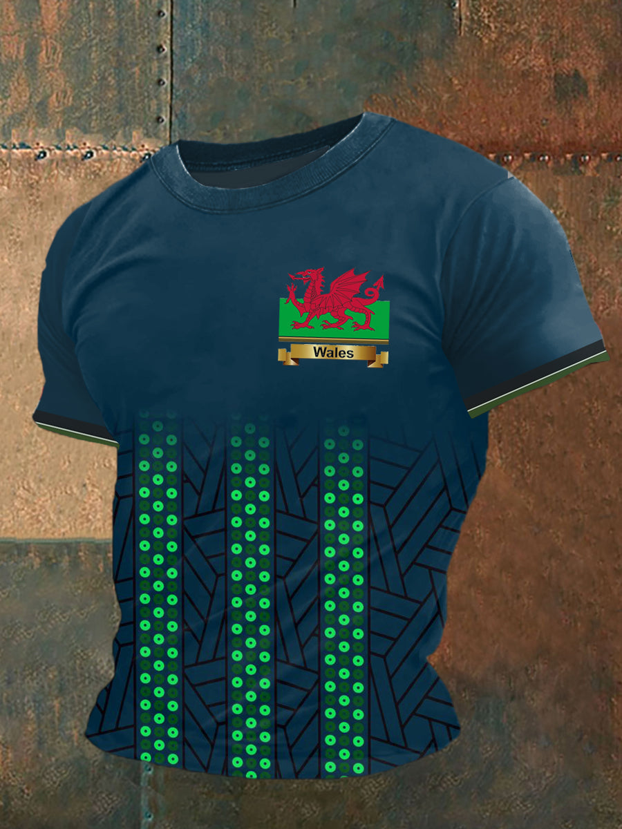 Wales Printed Vintage Fashion Loose Short Sleeve T-Shirt