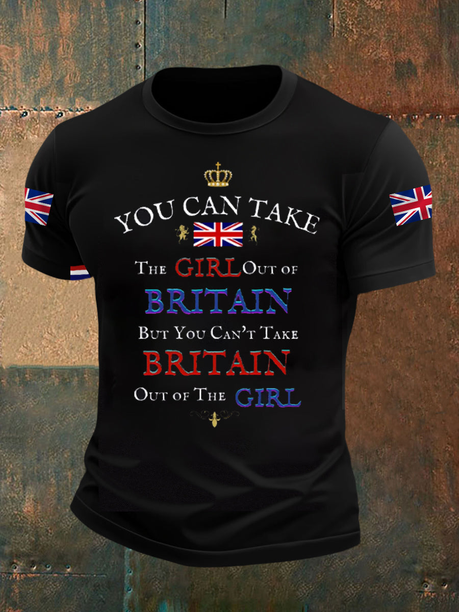 Men's Retro British Culture And Art Print Casual Short-Sleeved T-Shirt