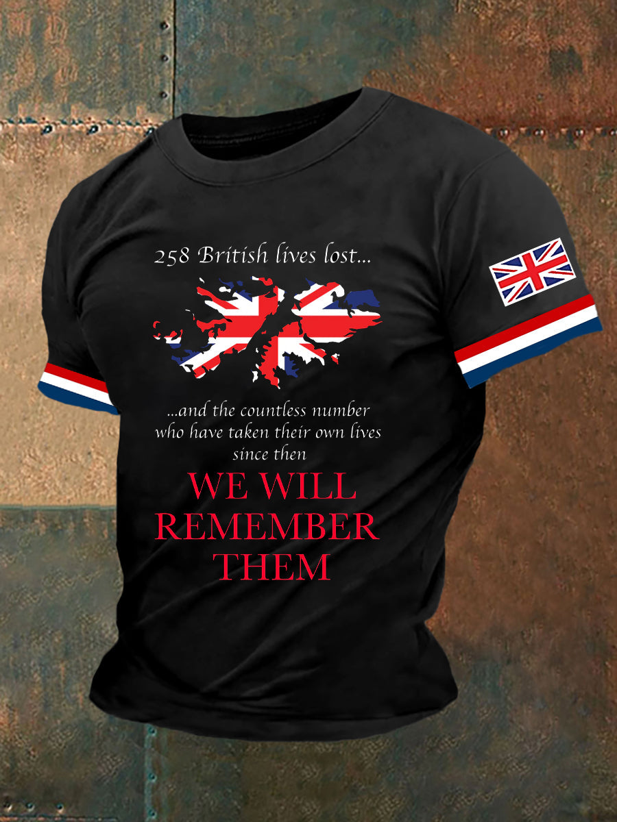 Men's Retro British Culture And Art Print Casual Short-Sleeved T-Shirt