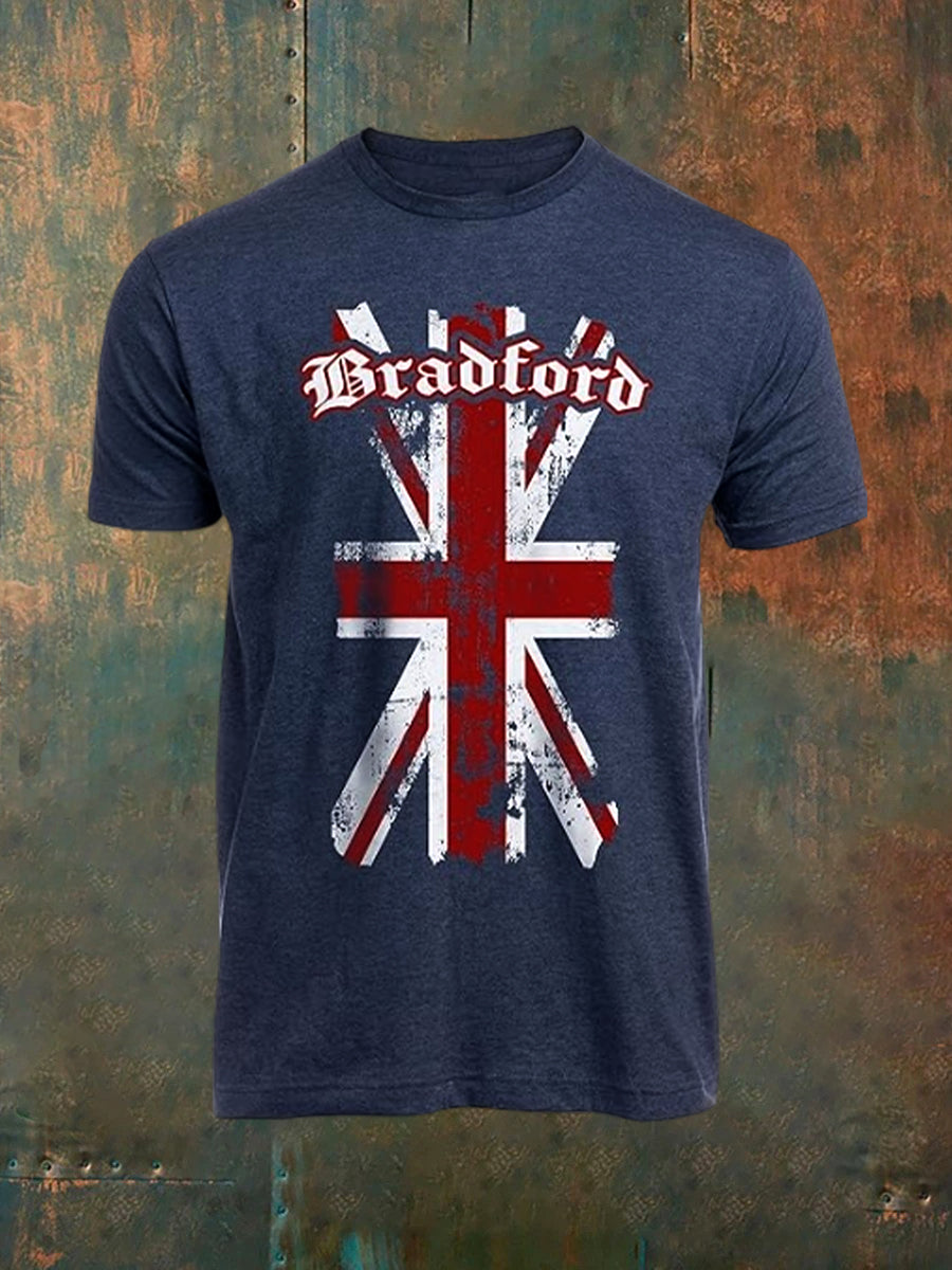 Men's Retro British Culture And Art Print Casual Short-Sleeved T-Shirt