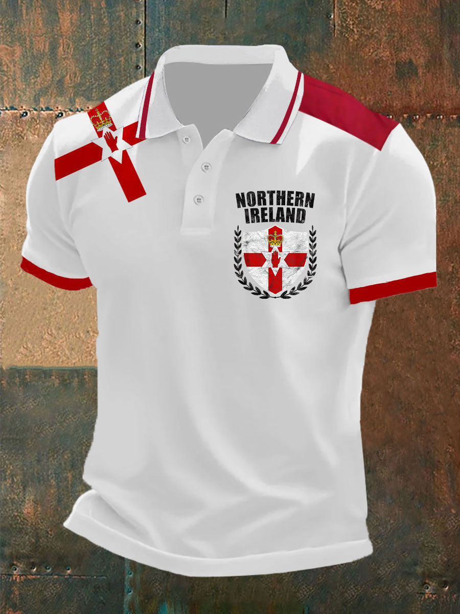 Men's Northern Ireland Print Button T-Shirt