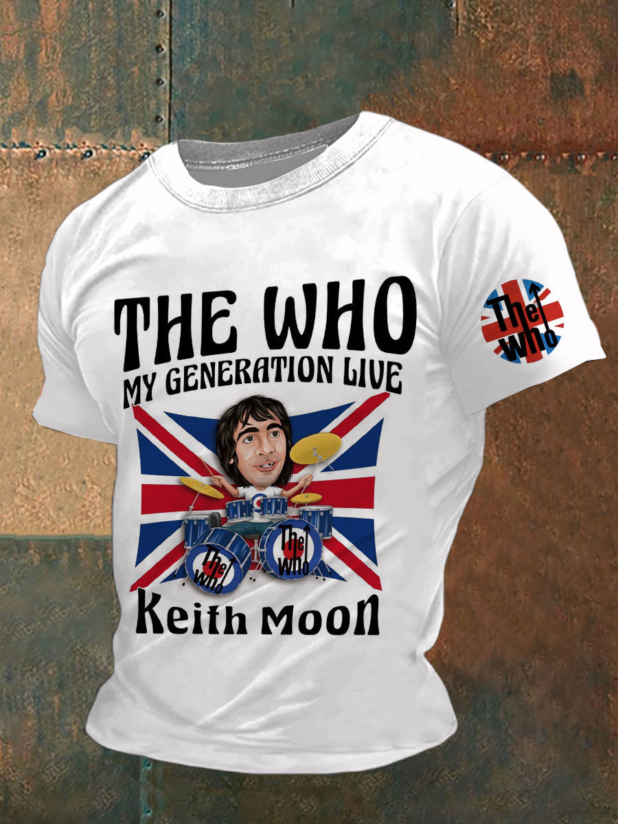The Who Printed Vintage Fashion Loose Short Sleeve T-Shirt