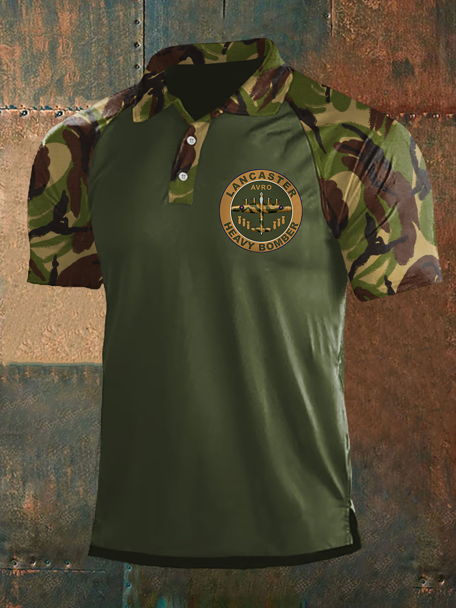 Men's Vintage Avro Lancaster Camouflage Print Top