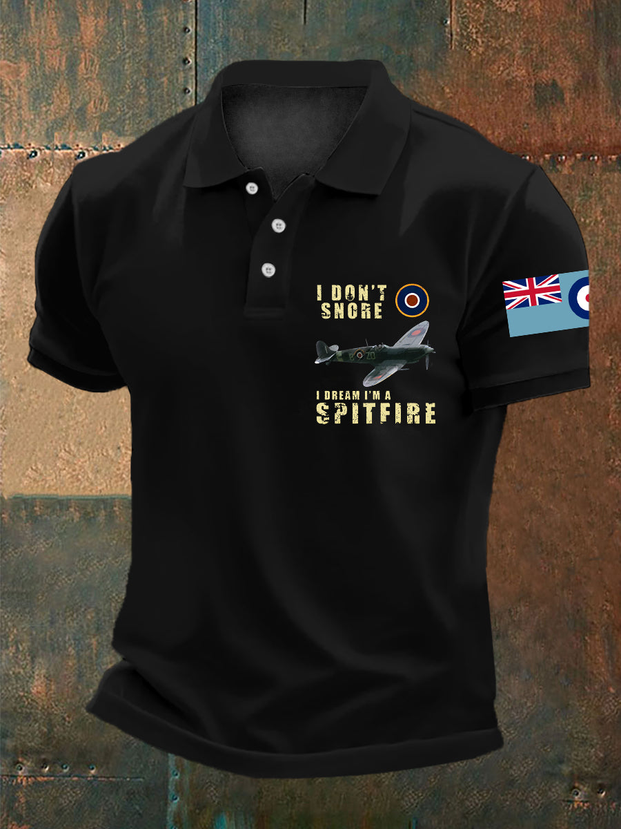 Men's Vintage RAF WW2 Aircraft Spitfire Lancaster Typhoon Hurricane Mosquito Casual Tee