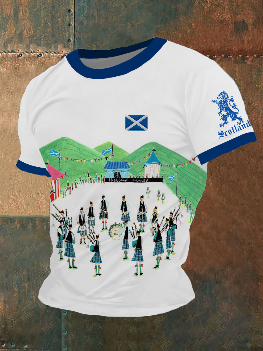 Men's Funny Scotland Highland Games Short Sleeves T-shirt