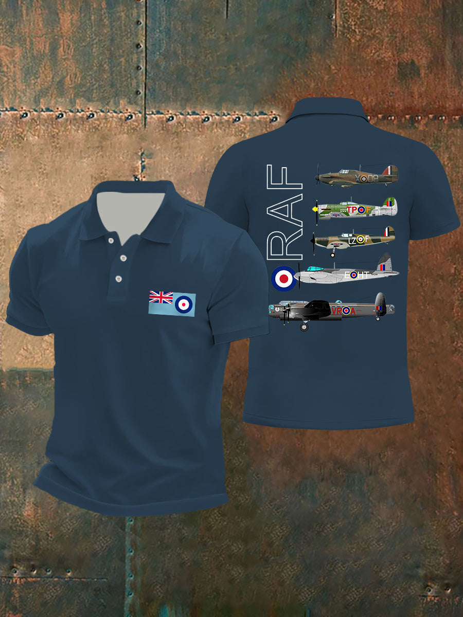 Men's Vintage Spitfire Lancaster Typhoon Hurricane Mosquito Print Casual Top