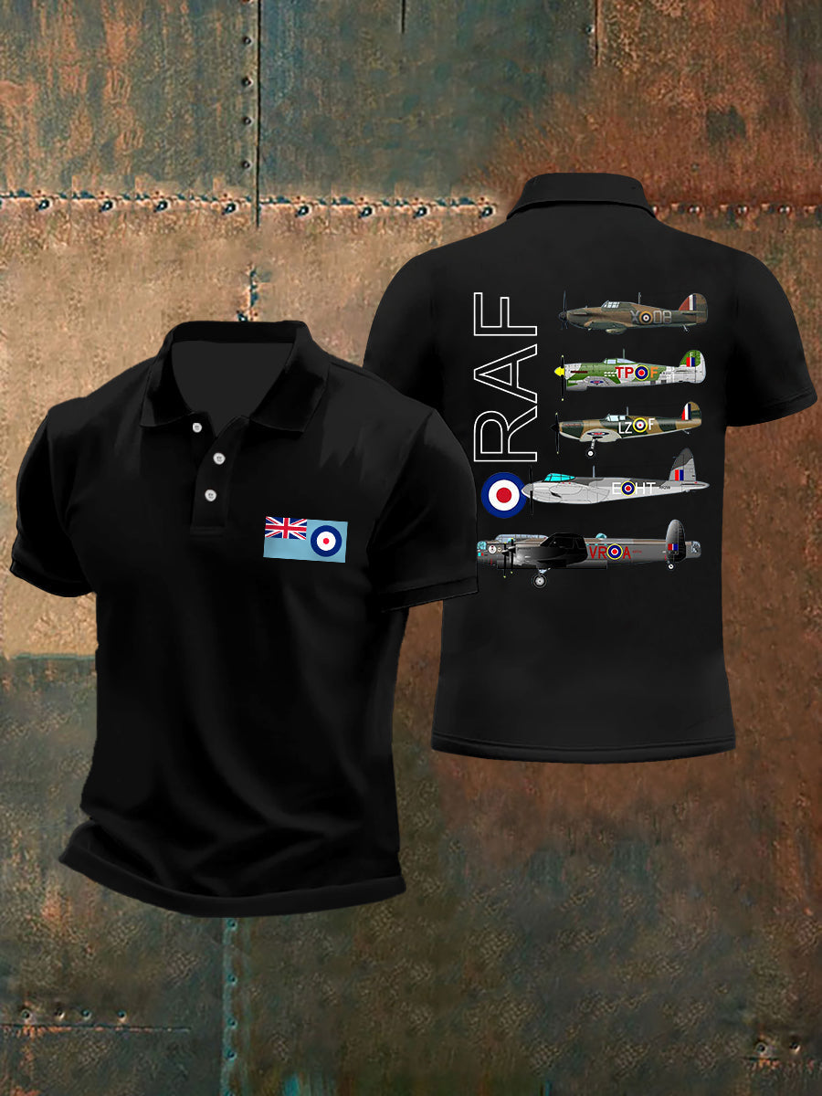 Men's Vintage Spitfire Lancaster Typhoon Hurricane Mosquito Print Casual Top