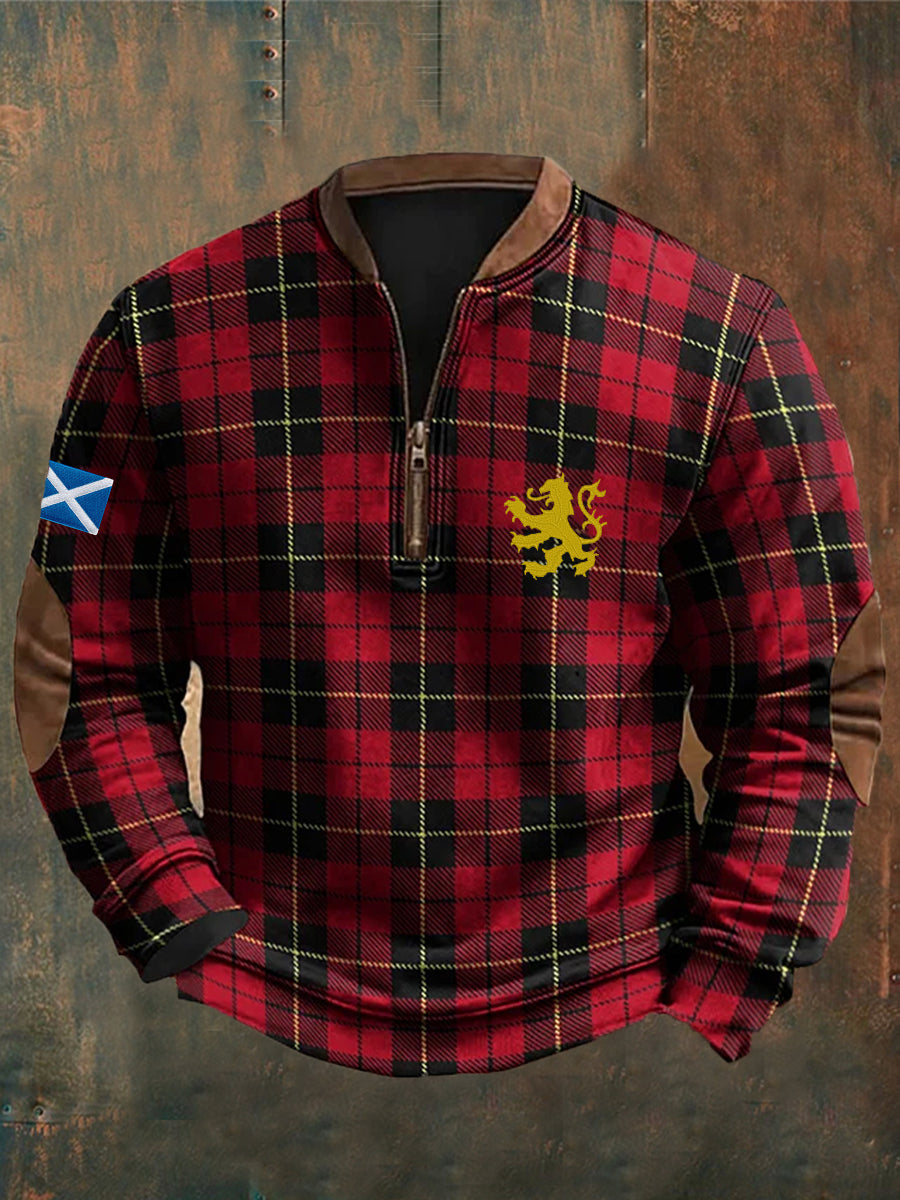 Men's Scotland Flag Printed Long Sleeve Sweatshirt