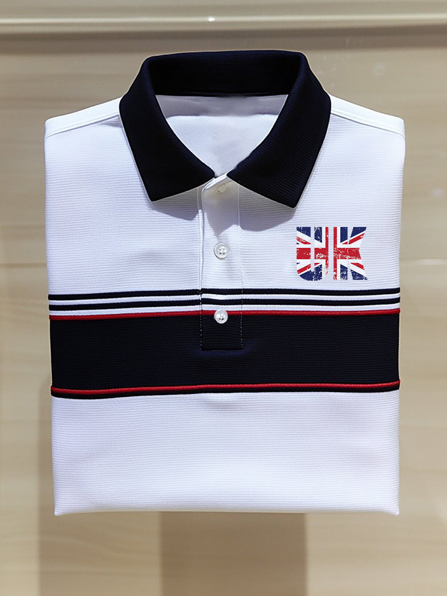 Men's United Kingdom Flag Business Style Short Sleeve T-Shirt