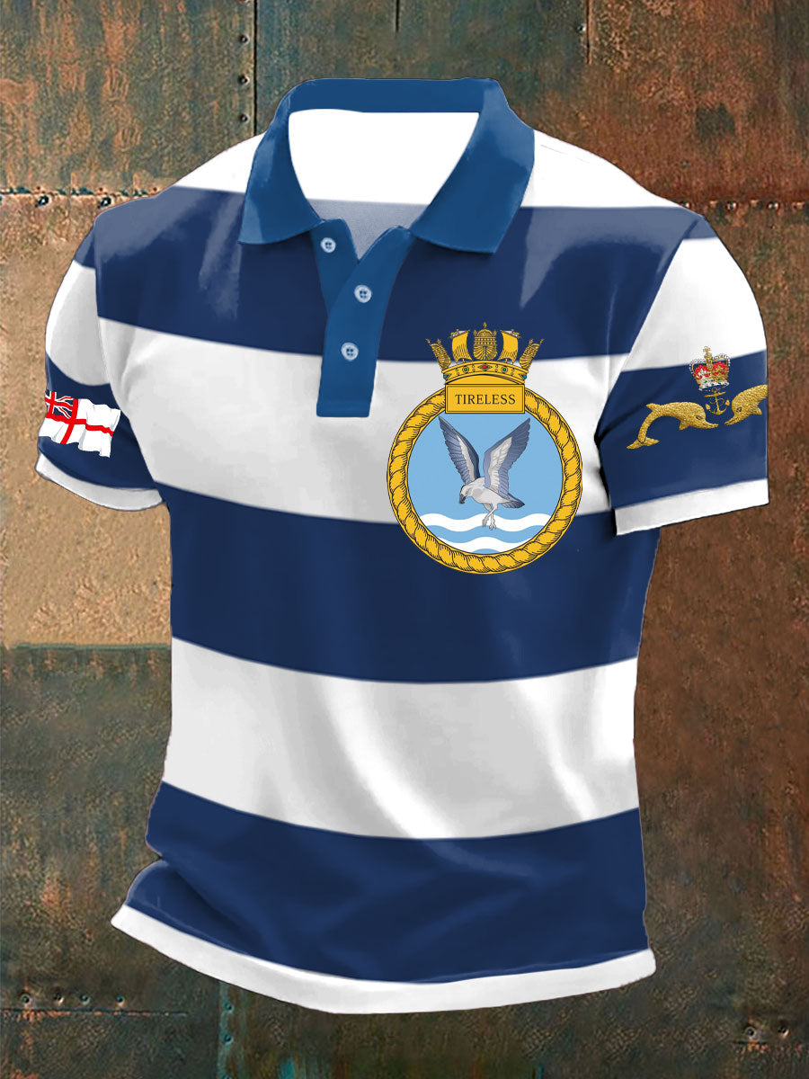 Men's Navy Veteran Submarine Printed Casual Tops