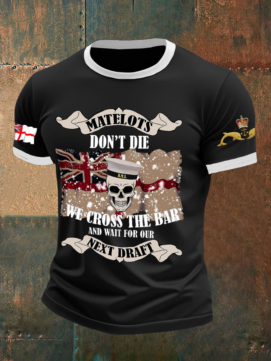 Men's Navy Veteran Submarine Printed T-shirt