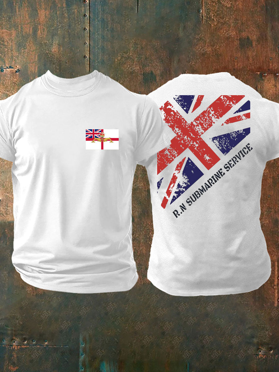 Men's Navy Veteran Submarine Printed T-shirt