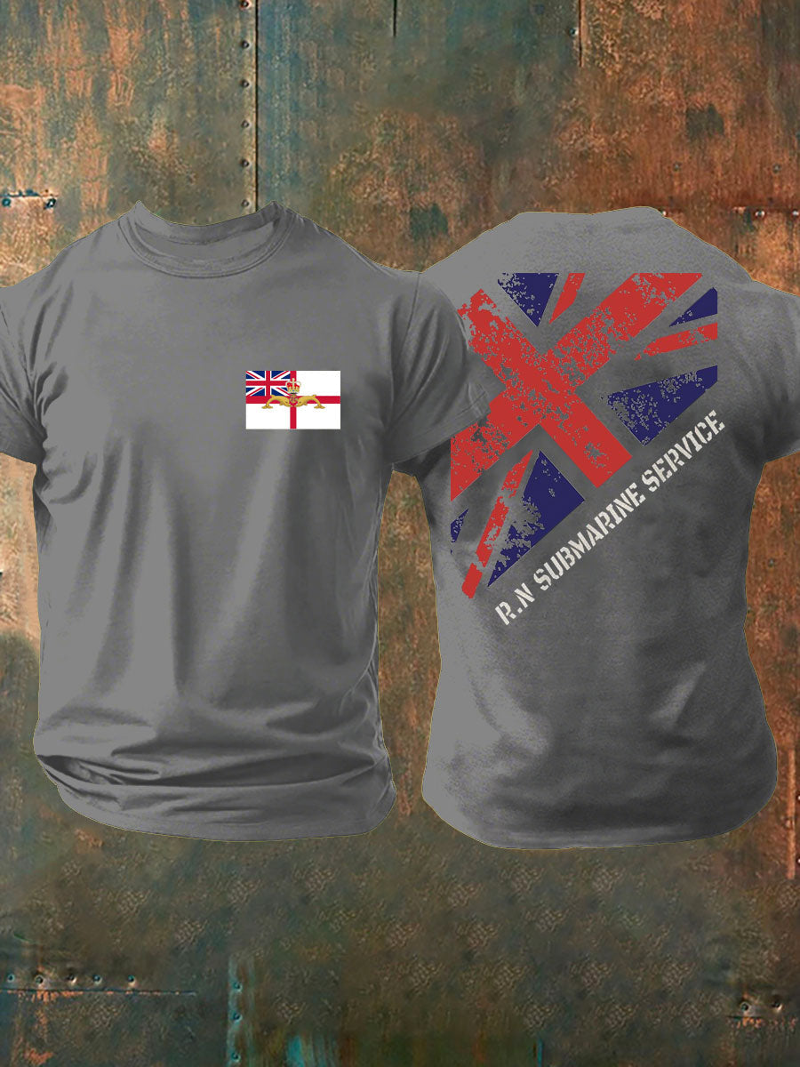 Men's Navy Veteran Submarine Printed T-shirt