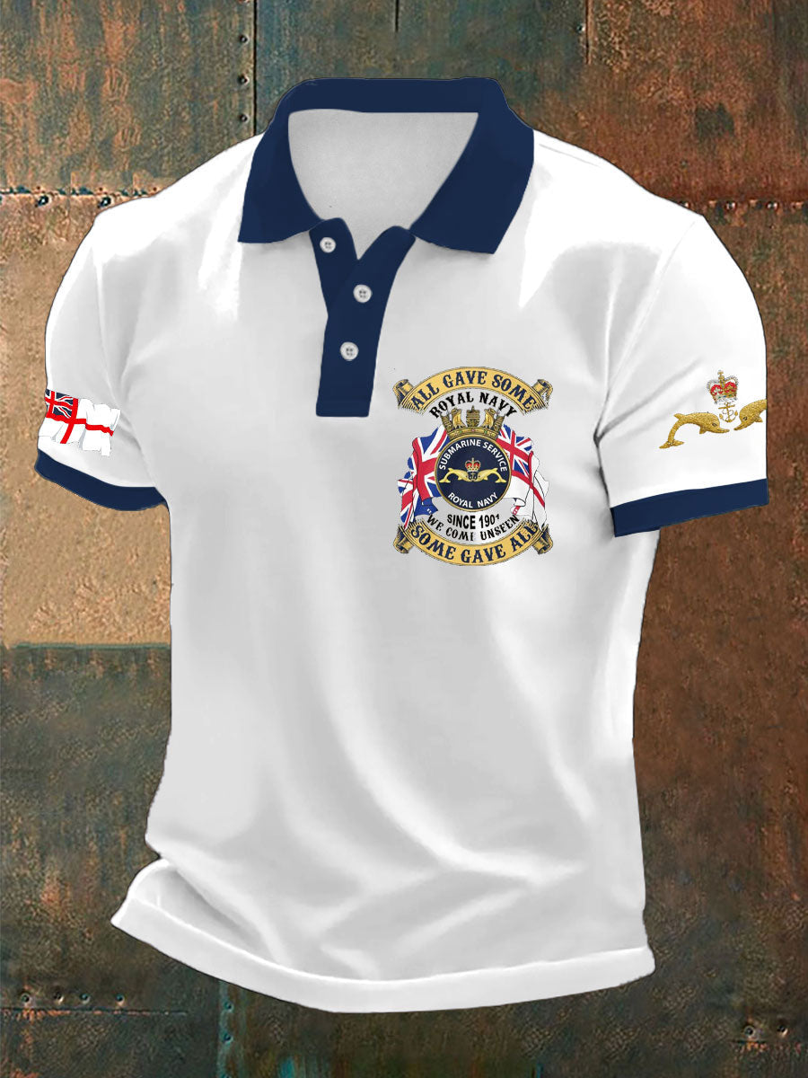 Men's Navy Veteran Submarine Printed Casual Tops