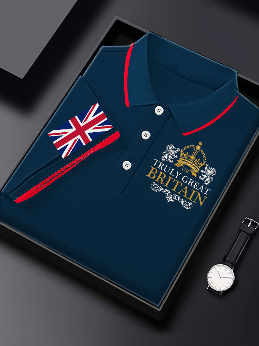 Men's Vintage England Flag Crown Casual Shirt