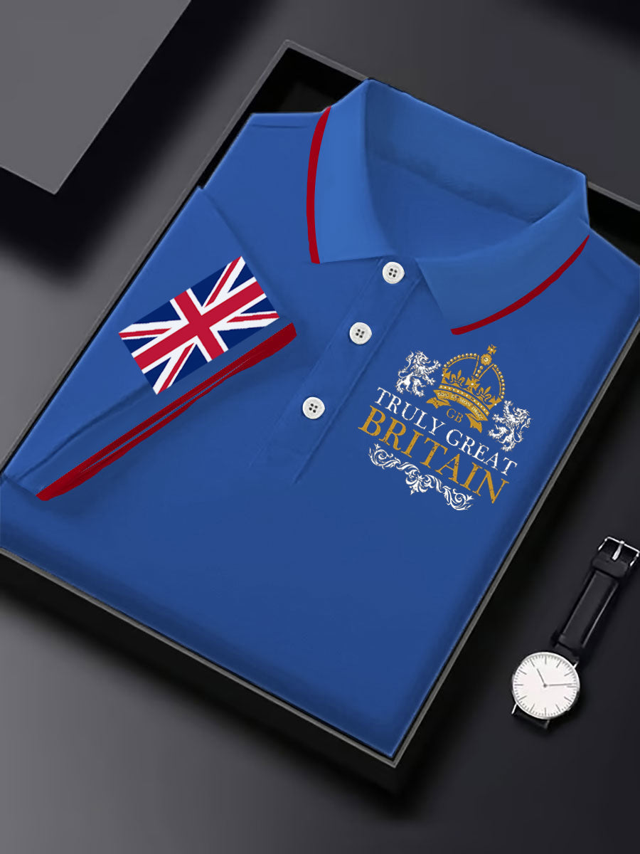 Men's Vintage England Flag Crown Casual Shirt