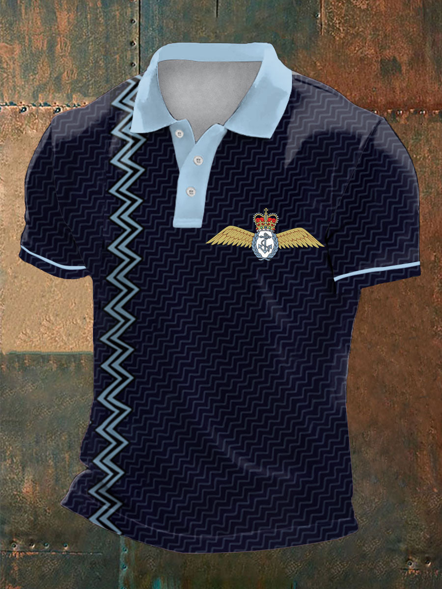 Men's Navy Veteran FFA Printed Casual Tops