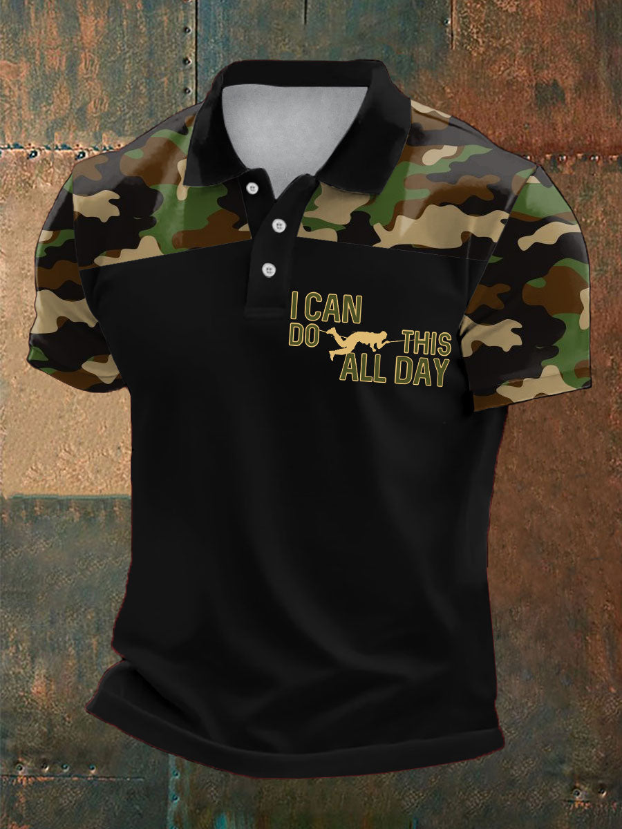 Men's Navy Veteran Marine Printed Casual Tops