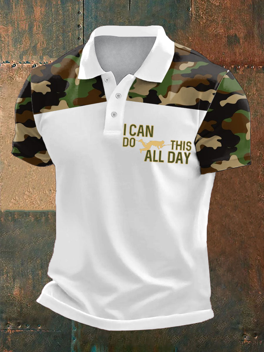 Men's Navy Veteran Marine Printed Casual Tops