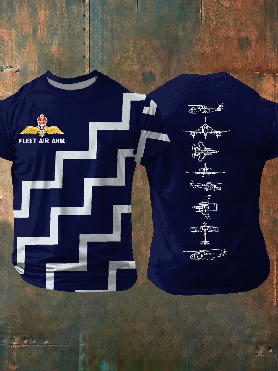 Men's Navy Veteran FFA Printed Casual Tops