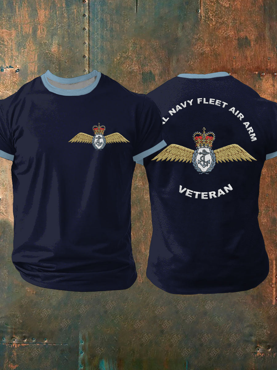 Men's Navy Veteran FFA Printed Casual Tops