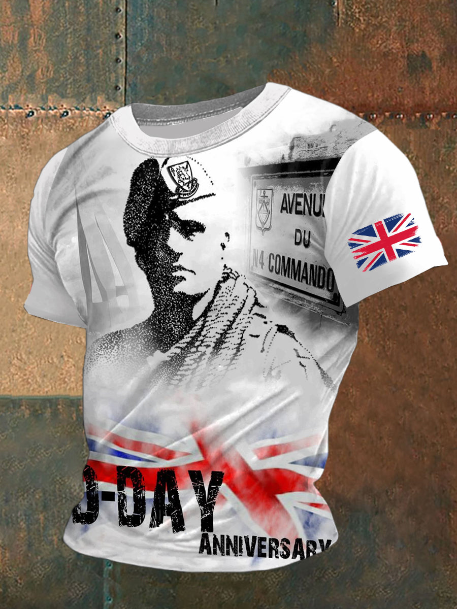 Normandy Invasion Printed Vintage Fashion Loose Short Sleeve T-Shirt