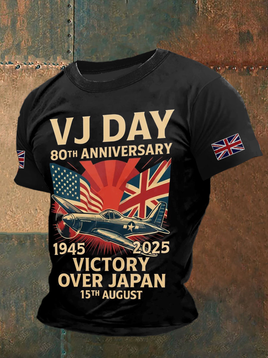 V-J Day Printed Vintage Fashion Loose Short Sleeve T-Shirt