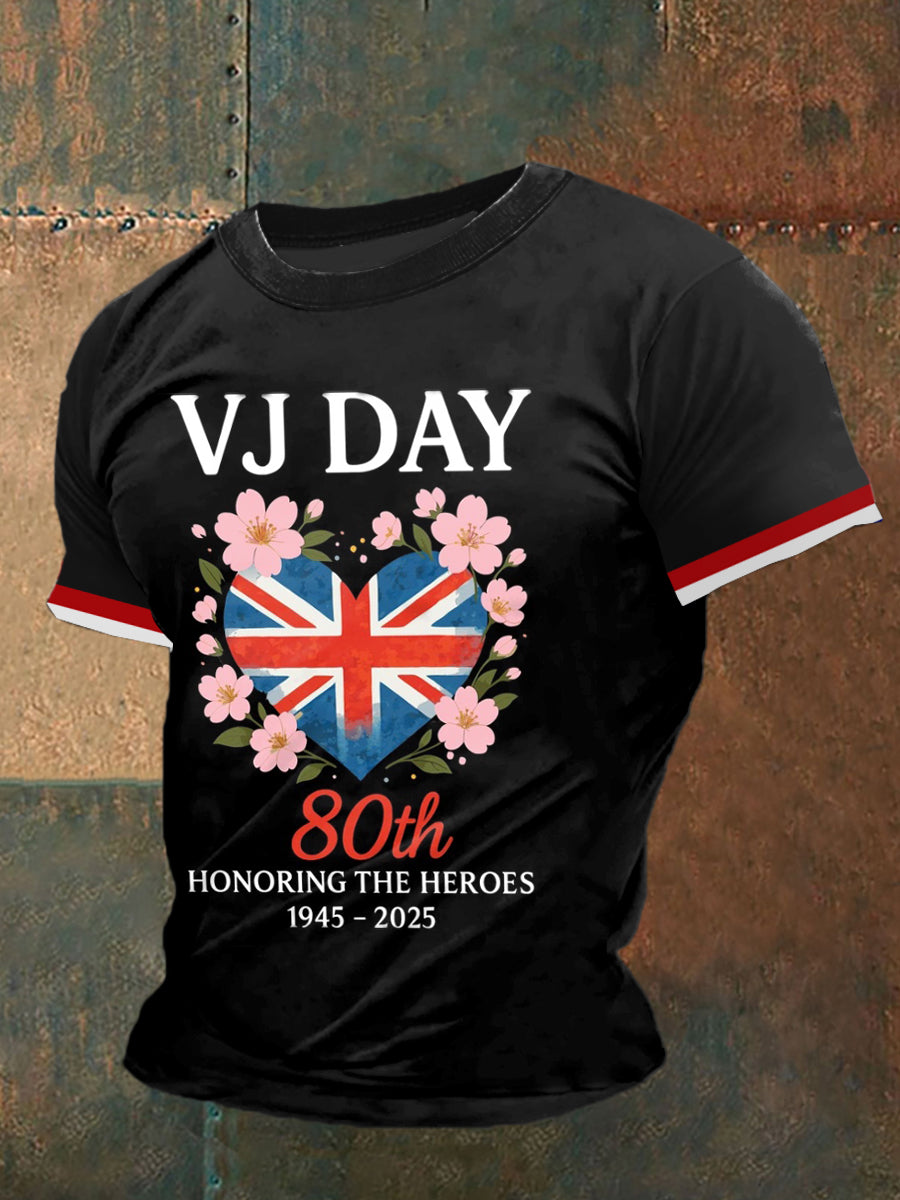 V-J Day Printed Vintage Fashion Loose Short Sleeve T-Shirt