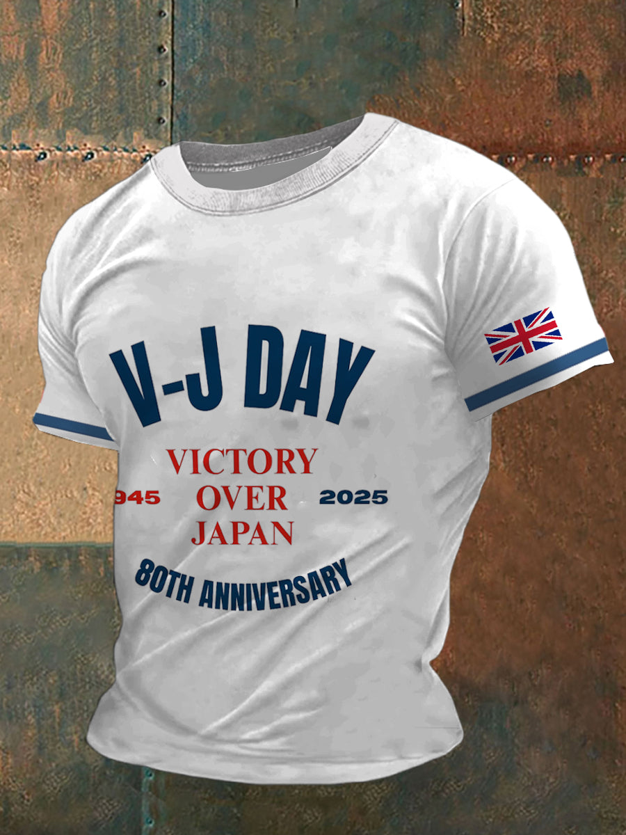 V-J Day Printed Vintage Fashion Loose Short Sleeve T-Shirt