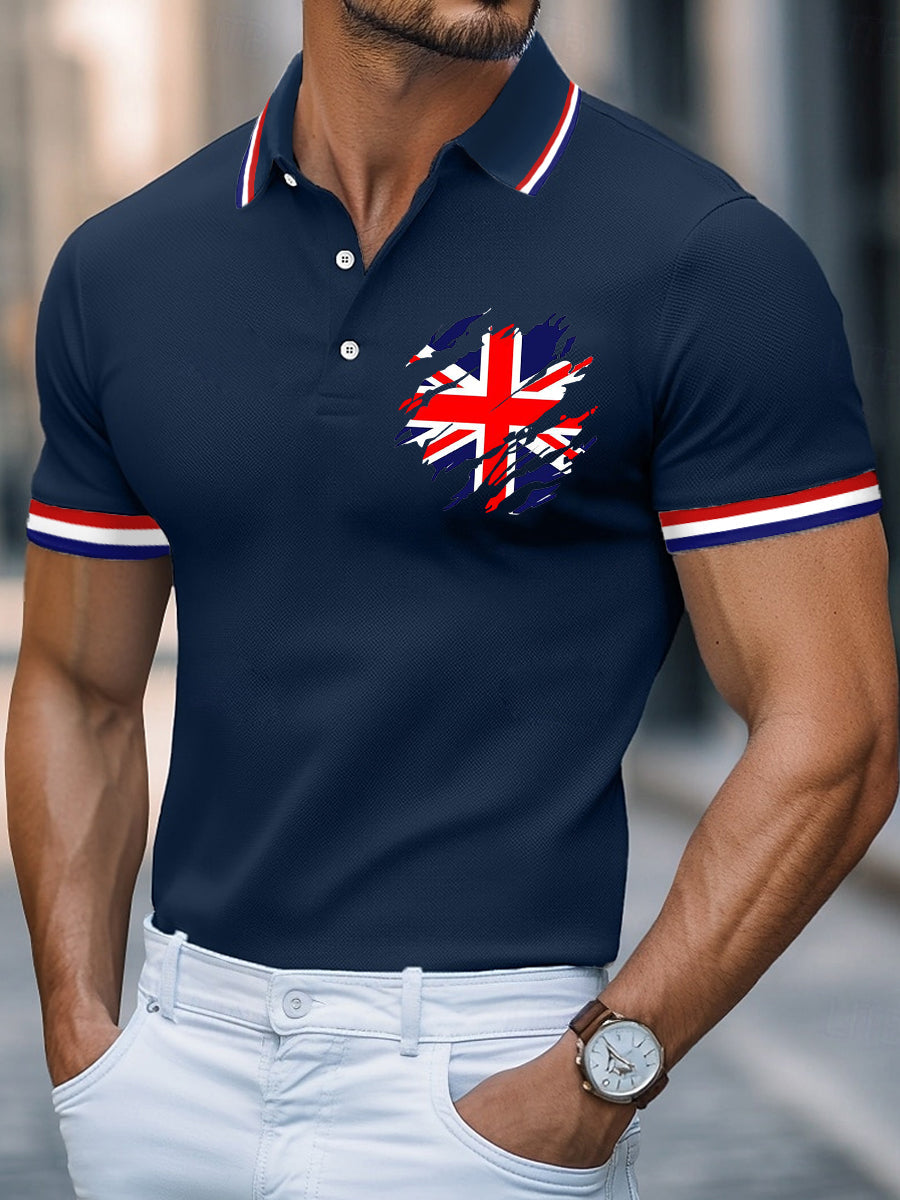 Men's UK Flag Print Casual Top