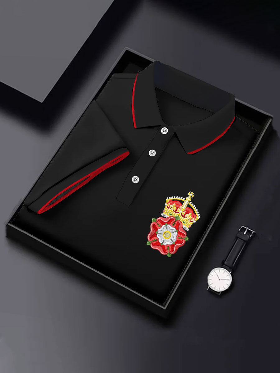 Men's Red Rose Englan Printed Casual Tops