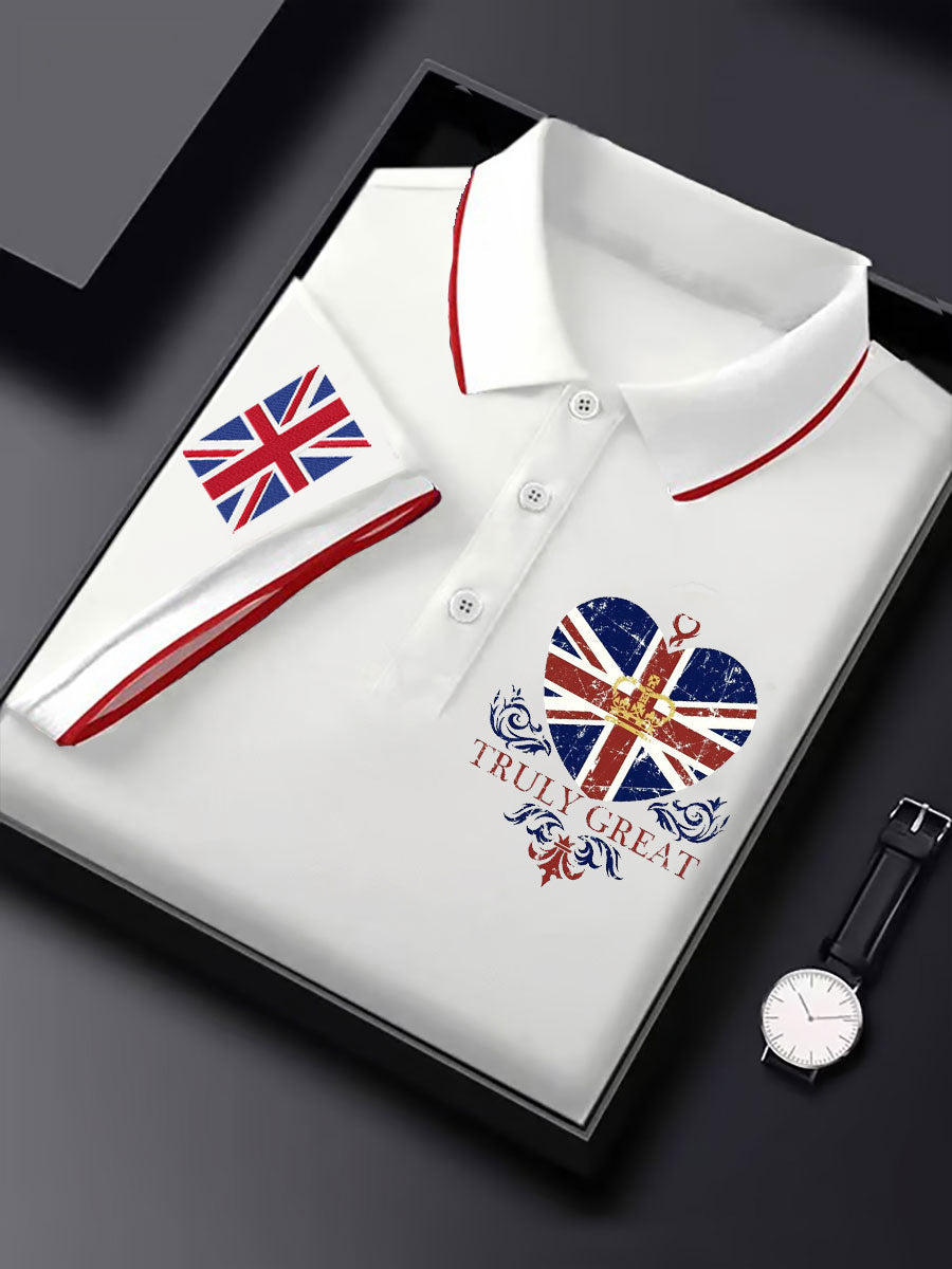 Men's Truly Great Flag Printed Casual Tops