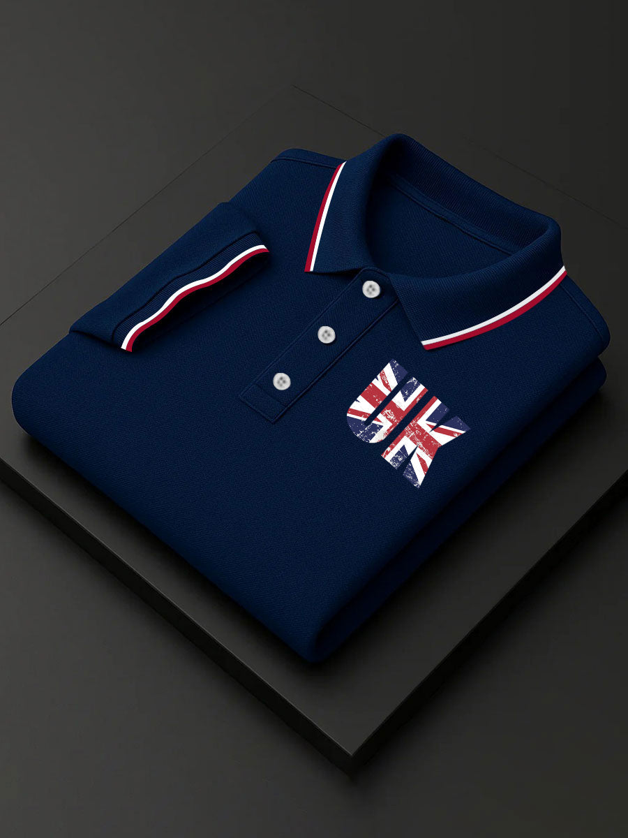 Men's United Kingdom Flag Business Style Short Sleeve Shirt