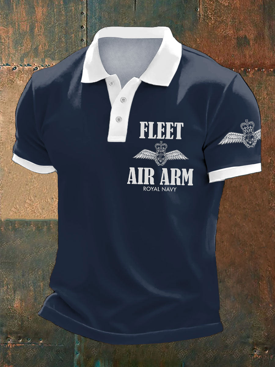 Men's Navy Veteran FAA Printed Casual Tops