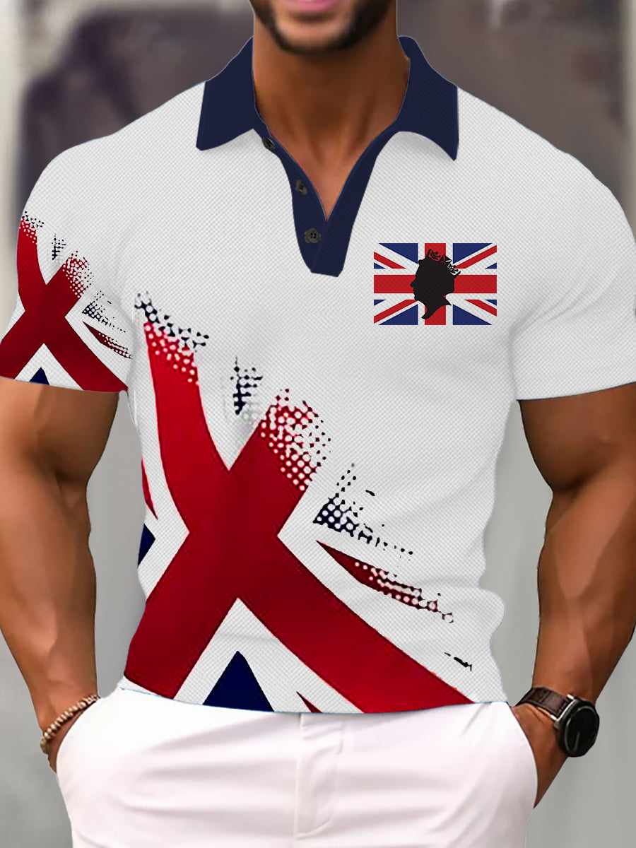 Men's United Kingdom Flag Business Style Short Sleeve Shirt