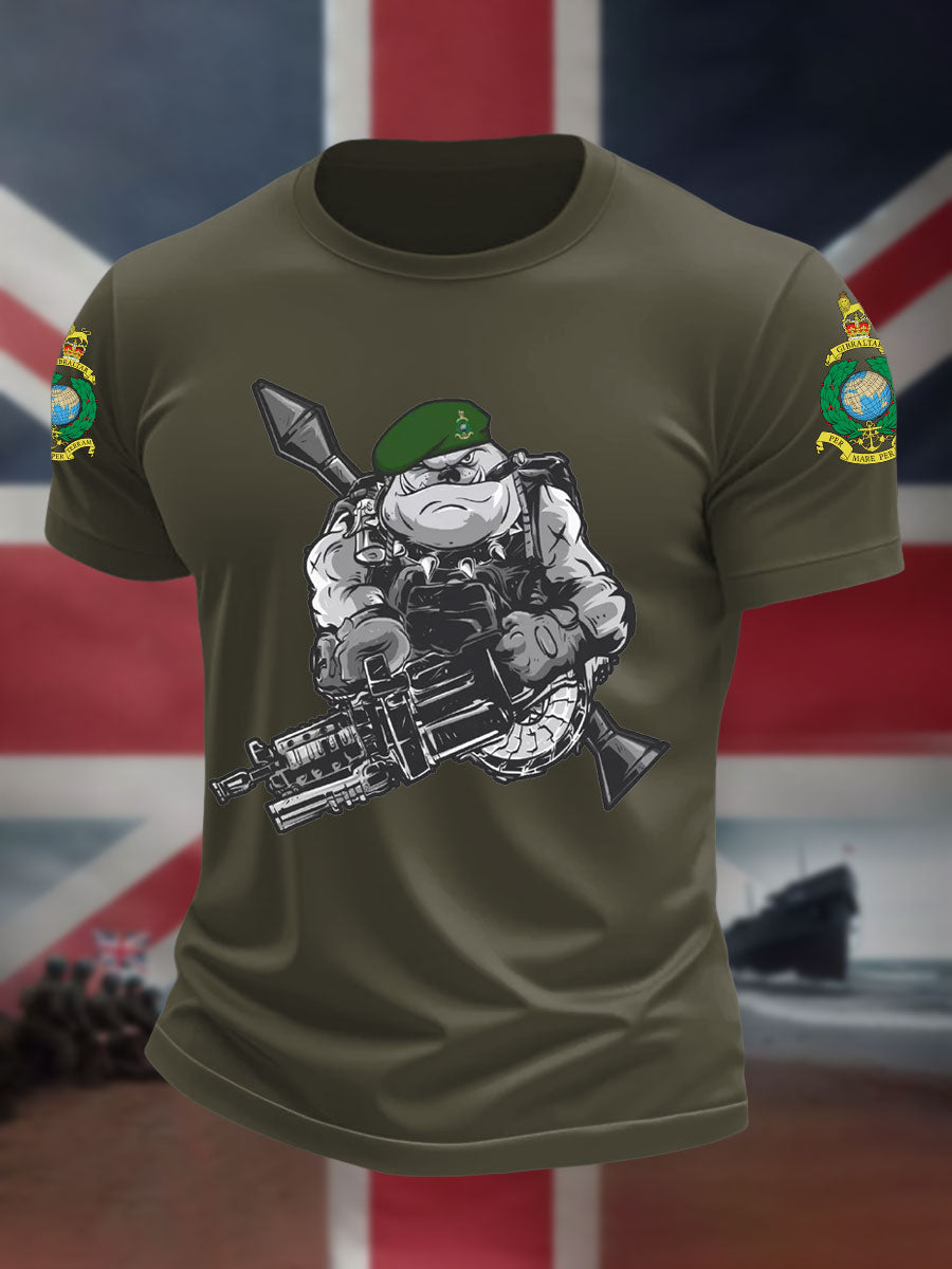 Men's Navy Veteran Marines Commando Printed T-shirt
