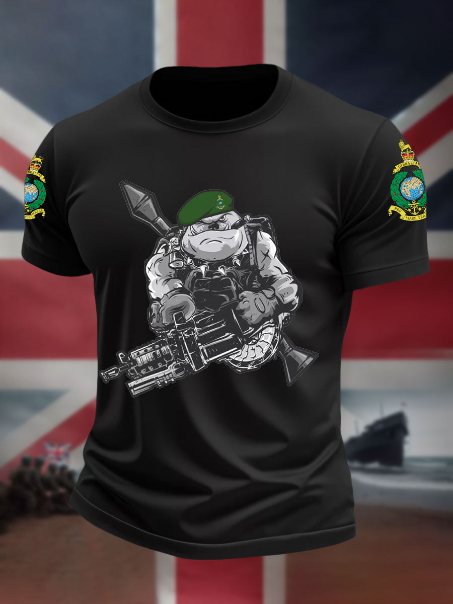Men's Navy Veteran Marines Commando Printed T-shirt