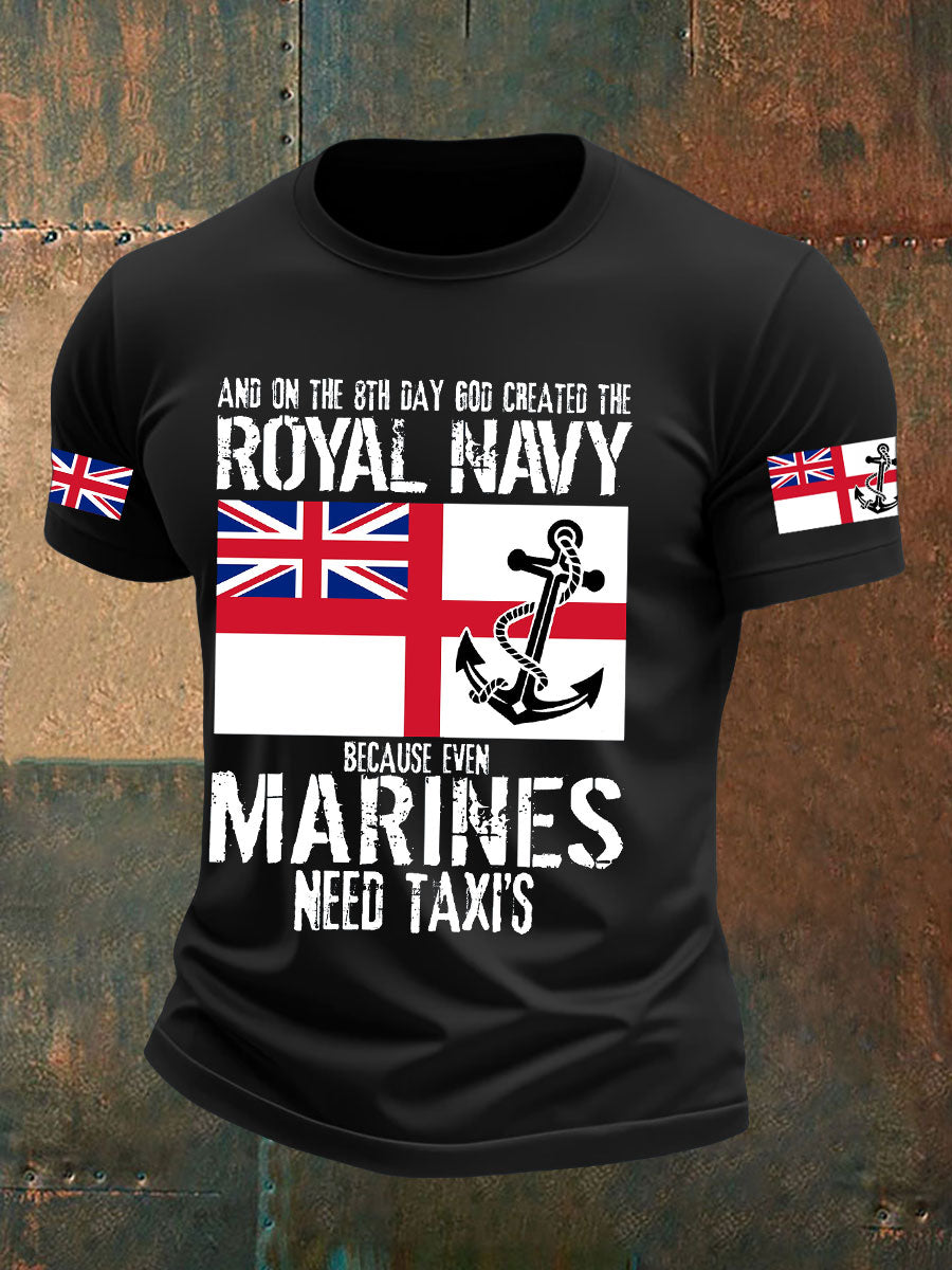 Men's Navy Veteran Printed T-shirt