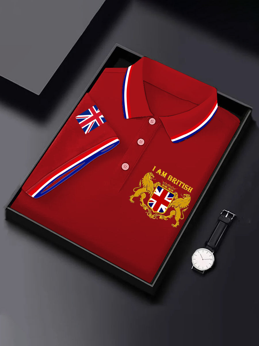 Men's UK Flag I'm British Print Casual Top