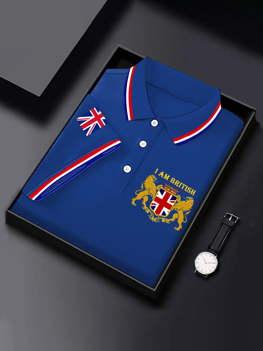 Men's UK Flag I'm British Print Casual Top