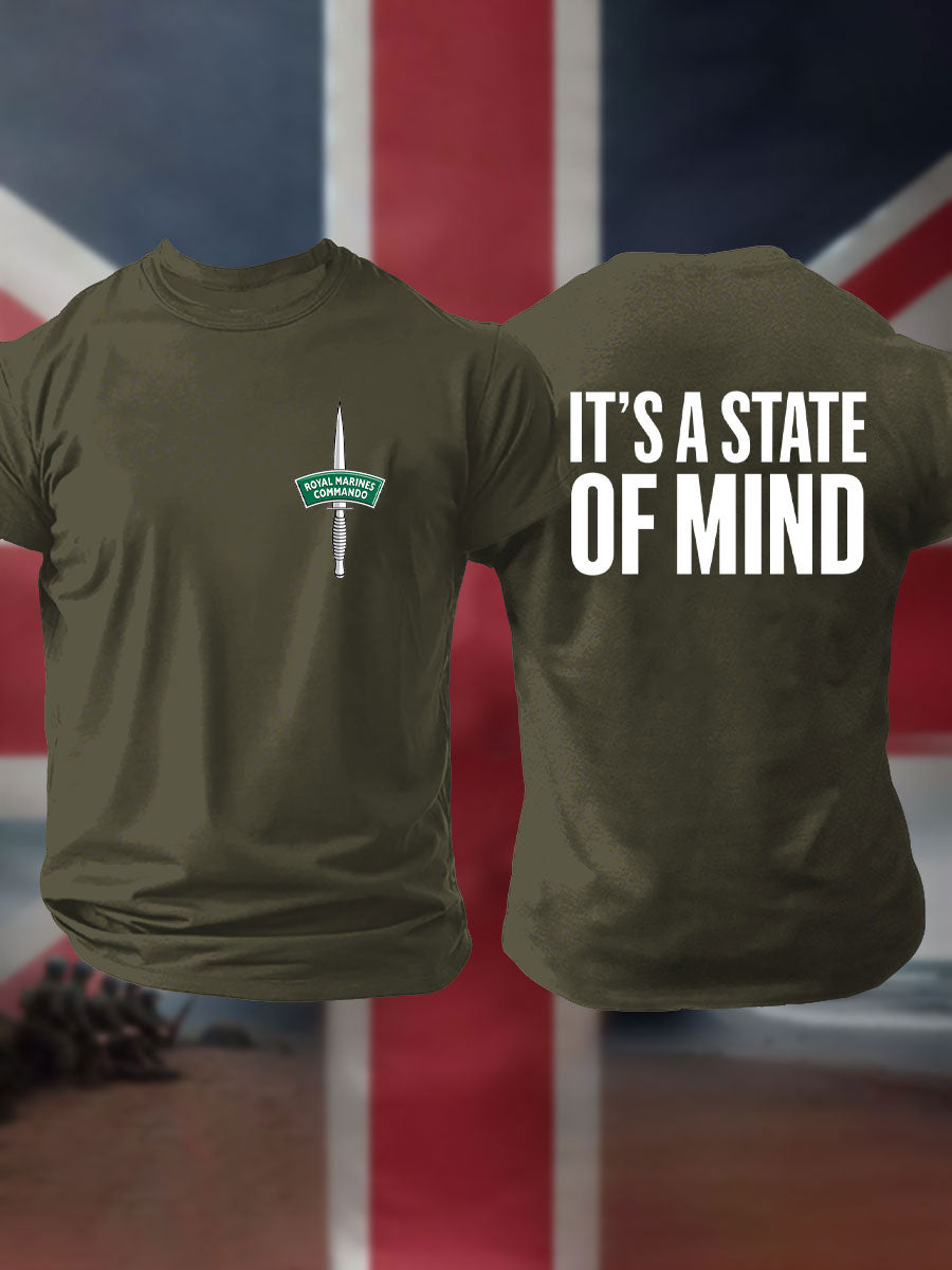 Men's Navy Veteran Marines Commando Printed T-shirt