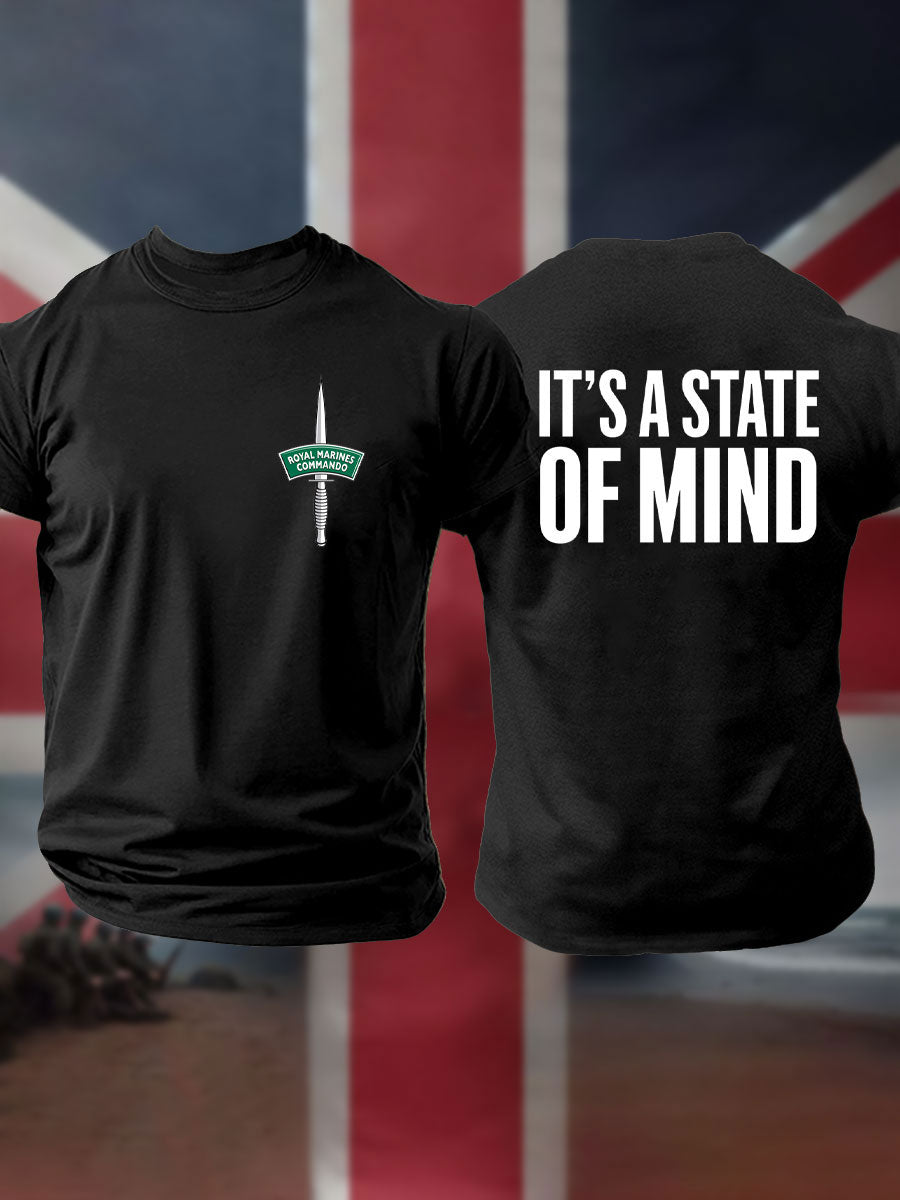 Men's Navy Veteran Marines Commando Printed T-shirt