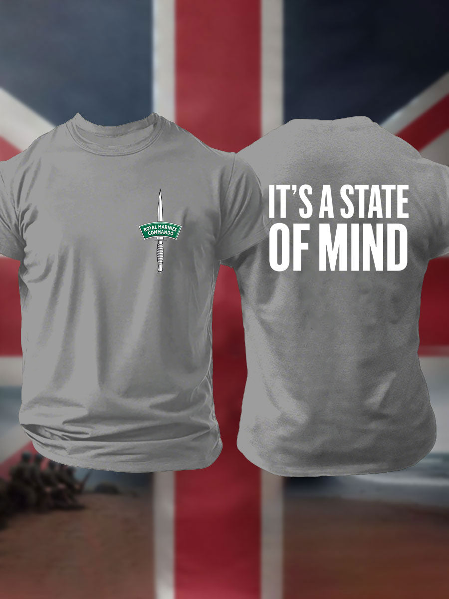 Men's Navy Veteran Marines Commando Printed T-shirt