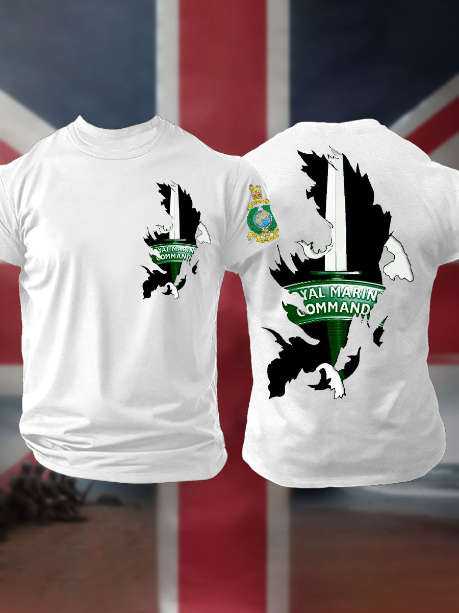Men's Navy Veteran Marines Commando Printed T-shirt