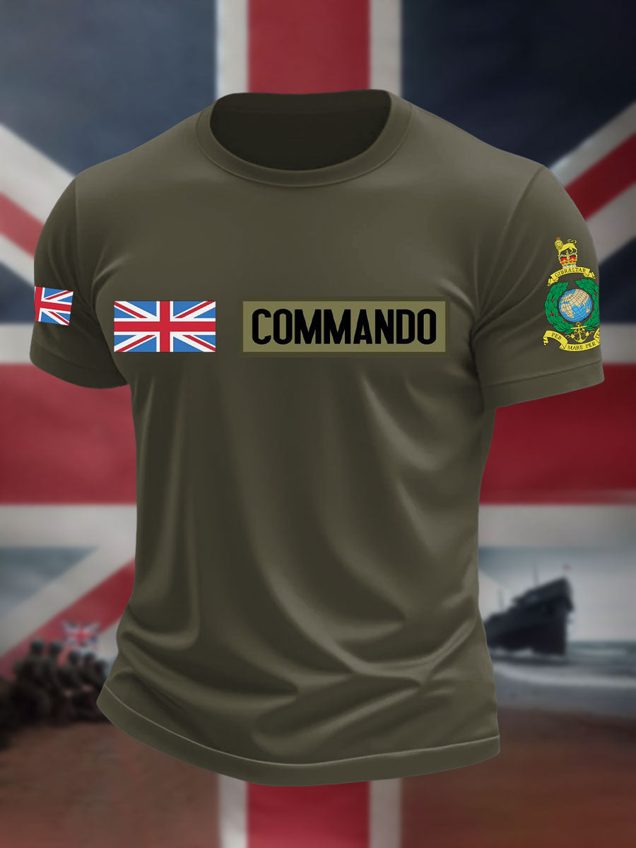 Men's Navy Veteran Marines Commando Printed T-shirt