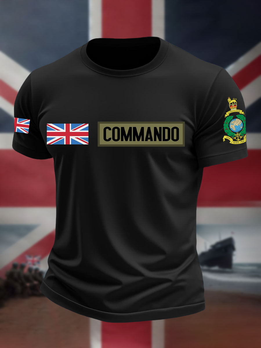 Men's Navy Veteran Marines Commando Printed T-shirt
