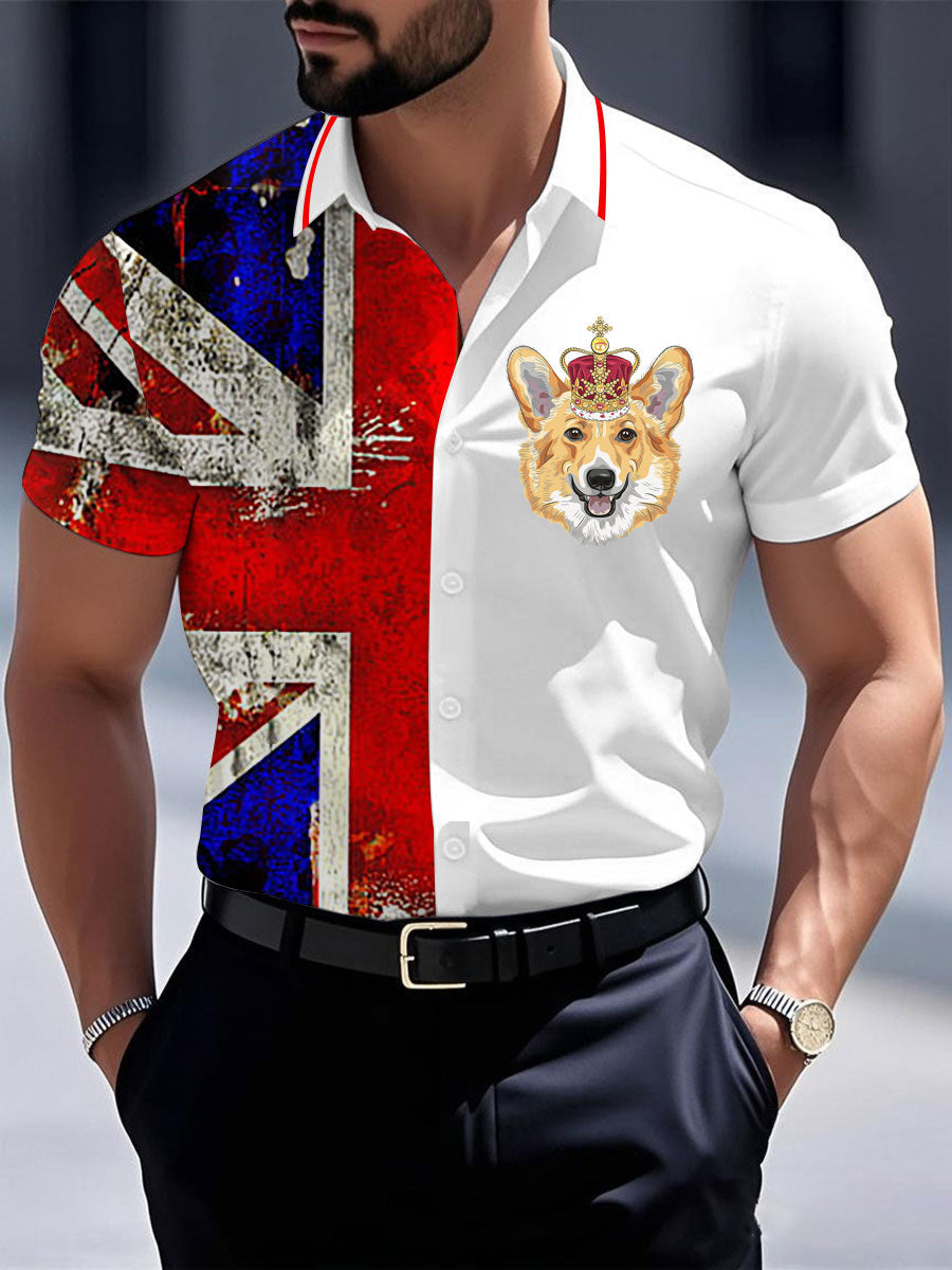 Men's Vintage British Corgi Casual Shirt