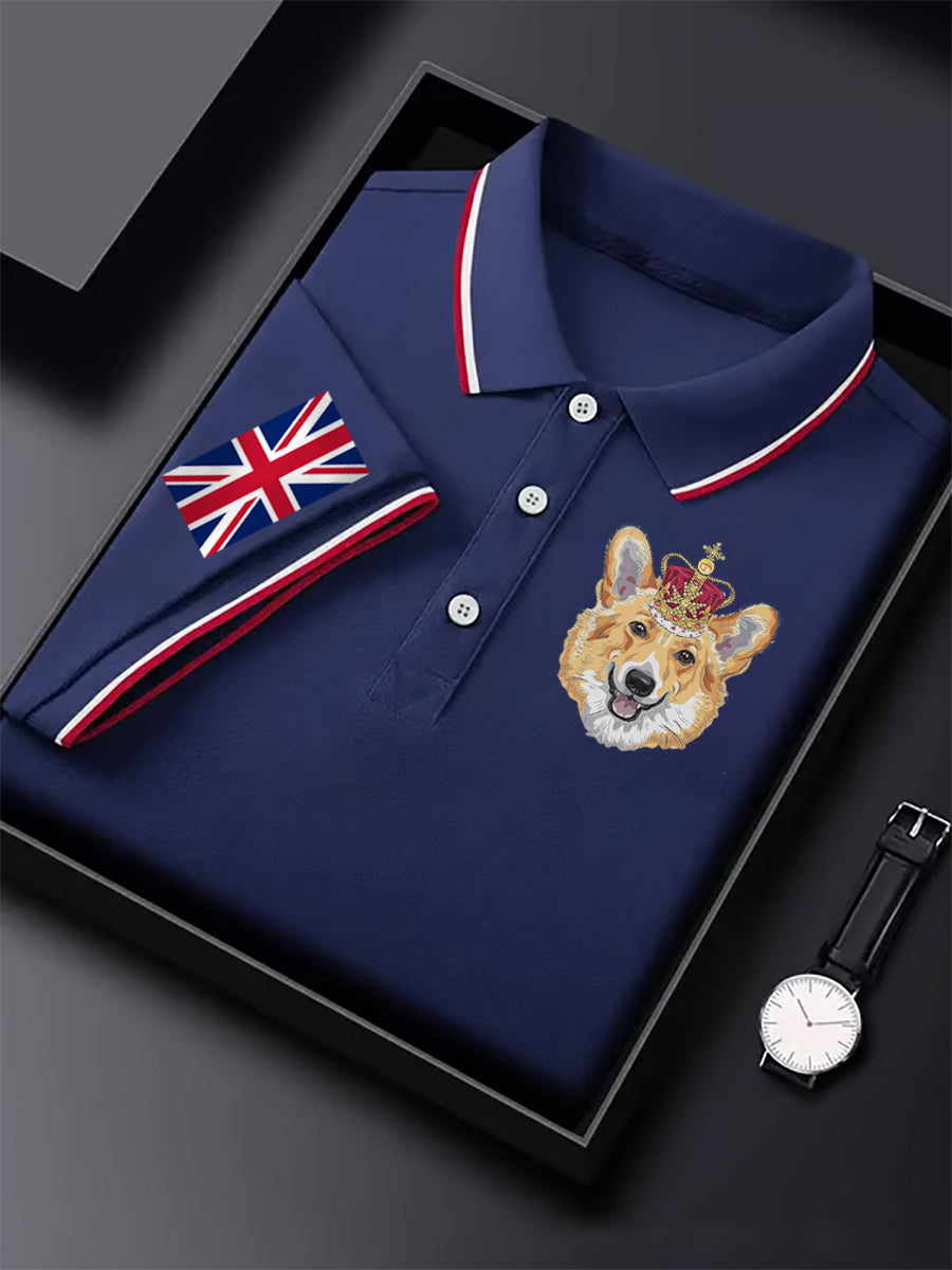 Men's Vintage British Corgi Crown Casual Shirt